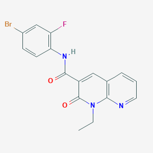 molecular formula C17H13BrFN3O2 B2794514 N-(4-bromo-2-fluorophenyl)-1-ethyl-2-oxo-1,2-dihydro-1,8-naphthyridine-3-carboxamide CAS No. 941931-65-3