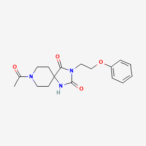molecular formula C17H21N3O4 B2794515 8-Acetyl-3-(2-phenoxyethyl)-1,3,8-triazaspiro[4.5]decane-2,4-dione CAS No. 1021032-21-2