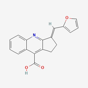 molecular formula C18H13NO3 B2794519 3-Furan-2-ylmethylene-2,3-dihydro-1H-cyclopenta[b]quinoline-9-carboxylic acid CAS No. 22311-77-9