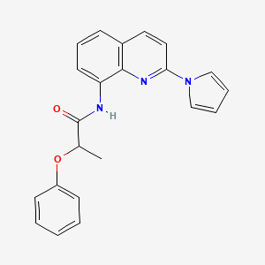 molecular formula C22H19N3O2 B2794528 2-phenoxy-N-[2-(1H-pyrrol-1-yl)quinolin-8-yl]propanamide CAS No. 1226445-90-4