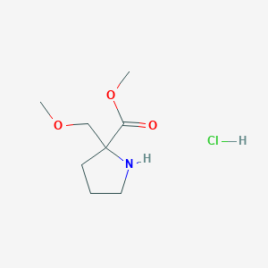 molecular formula C8H16ClNO3 B2794551 Methyl 2-(methoxymethyl)pyrrolidine-2-carboxylate hydrochloride CAS No. 1989672-70-9