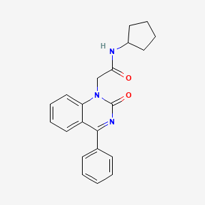 molecular formula C21H21N3O2 B2794561 N-cyclopentyl-2-(2-oxo-4-phenyl-1,2-dihydroquinazolin-1-yl)acetamide CAS No. 932320-99-5