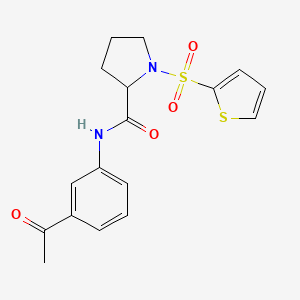 molecular formula C17H18N2O4S2 B2794569 N-(3-acetylphenyl)-1-(thiophen-2-ylsulfonyl)pyrrolidine-2-carboxamide CAS No. 1008957-07-0