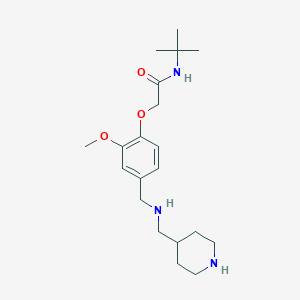 molecular formula C20H33N3O3 B279457 N-tert-butyl-2-(2-methoxy-4-{[(piperidin-4-ylmethyl)amino]methyl}phenoxy)acetamide 