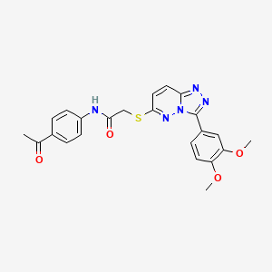 molecular formula C23H21N5O4S B2794591 N-(4-acetylphenyl)-2-((3-(3,4-dimethoxyphenyl)-[1,2,4]triazolo[4,3-b]pyridazin-6-yl)thio)acetamide CAS No. 852437-66-2