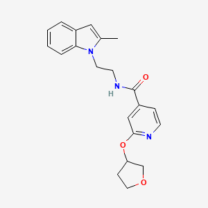 molecular formula C21H23N3O3 B2794594 N-(2-(2-methyl-1H-indol-1-yl)ethyl)-2-((tetrahydrofuran-3-yl)oxy)isonicotinamide CAS No. 1903333-83-4