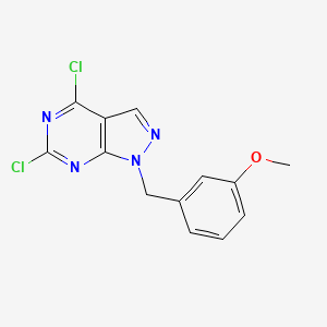 molecular formula C13H10Cl2N4O B2794596 4,6-dichloro-1-(3-methoxybenzyl)-1H-pyrazolo[3,4-d]pyrimidine CAS No. 1184913-85-6
