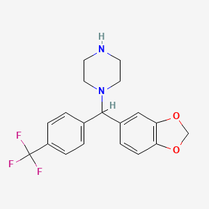 1-{1,3-Benzodioxol-5-yl[4-(trifluoromethyl)phenyl]methyl}piperazine