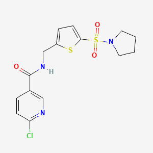 6-chloro-N-[(5-pyrrolidin-1-ylsulfonylthiophen-2-yl)methyl]pyridine-3-carboxamide