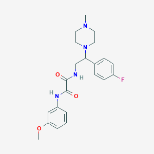 molecular formula C22H27FN4O3 B2794601 N1-(2-(4-fluorophenyl)-2-(4-methylpiperazin-1-yl)ethyl)-N2-(3-methoxyphenyl)oxalamide CAS No. 898432-14-9