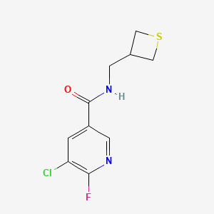 molecular formula C10H10ClFN2OS B2794603 5-Chloro-6-fluoro-n-[(thietan-3-yl)methyl]pyridine-3-carboxamide CAS No. 2224326-93-4