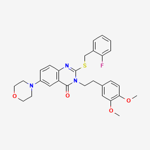 3-(3,4-dimethoxyphenethyl)-2-((2-fluorobenzyl)thio)-6-morpholinoquinazolin-4(3H)-one
