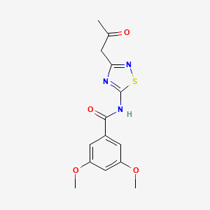 3,5-dimethoxy-N-[3-(2-oxopropyl)-1,2,4-thiadiazol-5-yl]benzamide