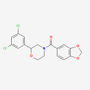 molecular formula C18H15Cl2NO4 B2794621 Benzo[d][1,3]dioxol-5-yl(2-(3,5-dichlorophenyl)morpholino)methanone CAS No. 1421456-87-2