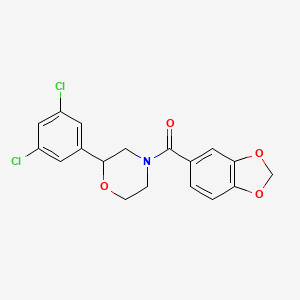 Benzo[d][1,3]dioxol-5-yl(2-(3,5-dichlorophenyl)morpholino)methanone