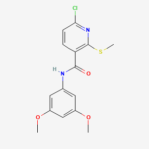 molecular formula C15H15ClN2O3S B2794623 6-chloro-N-(3,5-dimethoxyphenyl)-2-(methylsulfanyl)pyridine-3-carboxamide CAS No. 1384575-49-8