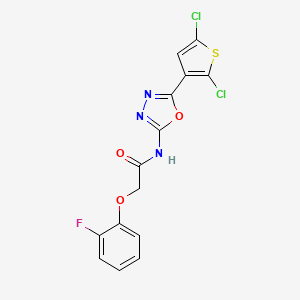N-(5-(2,5-dichlorothiophen-3-yl)-1,3,4-oxadiazol-2-yl)-2-(2-fluorophenoxy)acetamide