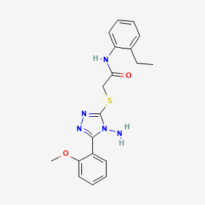 2-{[4-amino-5-(2-methoxyphenyl)-4H-1,2,4-triazol-3-yl]sulfanyl}-N-(2-ethylphenyl)acetamide