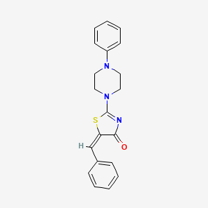 molecular formula C20H19N3OS B2794626 (E)-5-benzylidene-2-(4-phenylpiperazin-1-yl)thiazol-4(5H)-one CAS No. 304889-84-7