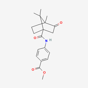 molecular formula C19H23NO4 B2794629 Methyl 4-{[(4,7,7-trimethyl-3-oxobicyclo[2.2.1]hept-1-yl)carbonyl]amino}benzoate CAS No. 385786-77-6