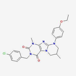 3-[(4-chlorophenyl)methyl]-9-(4-ethoxyphenyl)-1,7-dimethyl-7,8-dihydro-6H-purino[7,8-a]pyrimidine-2,4-dione