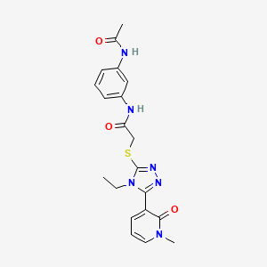 N-(3-acetamidophenyl)-2-((4-ethyl-5-(1-methyl-2-oxo-1,2-dihydropyridin-3-yl)-4H-1,2,4-triazol-3-yl)thio)acetamide