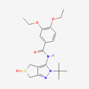 N-(2-tert-butyl-5-oxo-4,6-dihydrothieno[3,4-c]pyrazol-3-yl)-3,4-diethoxybenzamide