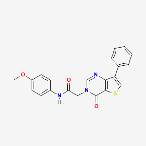 molecular formula C21H17N3O3S B2794649 N-(4-methoxyphenyl)-2-(4-oxo-7-phenylthieno[3,2-d]pyrimidin-3(4H)-yl)acetamide CAS No. 1105224-10-9