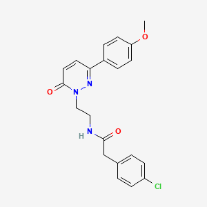 molecular formula C21H20ClN3O3 B2794650 2-(4-chlorophenyl)-N-{2-[3-(4-methoxyphenyl)-6-oxo-1,6-dihydropyridazin-1-yl]ethyl}acetamide CAS No. 921873-54-3