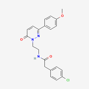 2-(4-chlorophenyl)-N-(2-(3-(4-methoxyphenyl)-6-oxopyridazin-1(6H)-yl)ethyl)acetamide