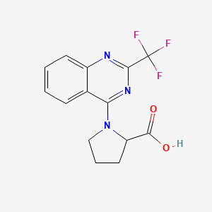 molecular formula C14H12F3N3O2 B2794652 1-[2-(trifluoromethyl)quinazolin-4-yl]pyrrolidine-2-carboxylic Acid CAS No. 1008592-58-2