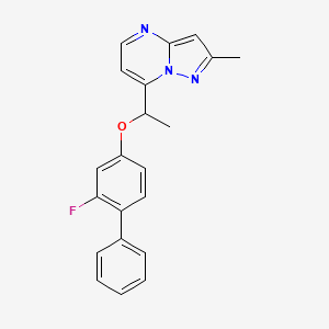 2-Fluoro[1,1'-biphenyl]-4-YL 1-(2-methylpyrazolo[1,5-A]pyrimidin-7-YL)ethyl ether