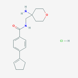 N-[(4-Aminooxan-4-yl)methyl]-4-(cyclopenten-1-yl)benzamide;hydrochloride