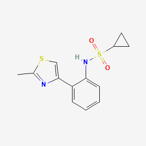 molecular formula C13H14N2O2S2 B2794663 N-(2-(2-methylthiazol-4-yl)phenyl)cyclopropanesulfonamide CAS No. 1798516-61-6