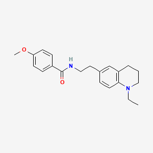 molecular formula C21H26N2O2 B2794664 N-(2-(1-ethyl-1,2,3,4-tetrahydroquinolin-6-yl)ethyl)-4-methoxybenzamide CAS No. 955791-43-2