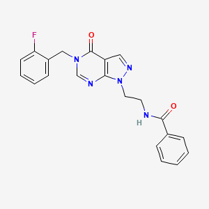 N-(2-(5-(2-fluorobenzyl)-4-oxo-4,5-dihydro-1H-pyrazolo[3,4-d]pyrimidin-1-yl)ethyl)benzamide