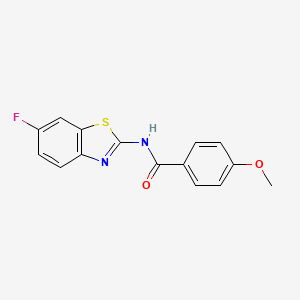 molecular formula C15H11FN2O2S B2794675 N-(6-fluoro-1,3-benzothiazol-2-yl)-4-methoxybenzamide CAS No. 476297-71-9