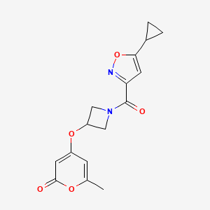 4-((1-(5-cyclopropylisoxazole-3-carbonyl)azetidin-3-yl)oxy)-6-methyl-2H-pyran-2-one