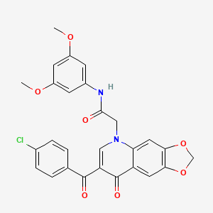 2-[7-(4-chlorobenzoyl)-8-oxo-[1,3]dioxolo[4,5-g]quinolin-5-yl]-N-(3,5-dimethoxyphenyl)acetamide