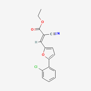molecular formula C16H12ClNO3 B2794679 Ethyl 3-(5-(2-chlorophenyl)furan-2-yl)-2-cyanoacrylate CAS No. 85460-06-6