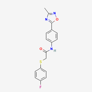 2-((4-fluorophenyl)thio)-N-(4-(3-methyl-1,2,4-oxadiazol-5-yl)phenyl)acetamide