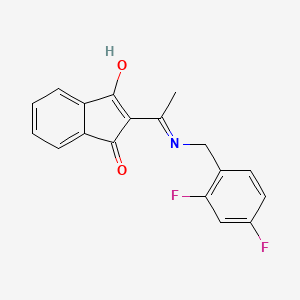 2-((((2,4-Difluorophenyl)methyl)amino)ethylidene)indane-1,3-dione