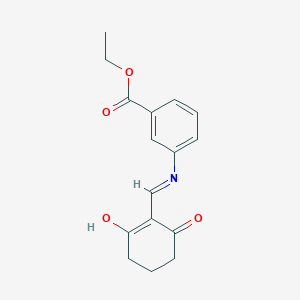molecular formula C16H17NO4 B2794685 Ethyl 3-(((2,6-dioxocyclohexylidene)methyl)amino)benzoate CAS No. 1024114-59-7