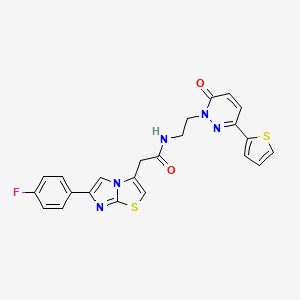2-(6-(4-fluorophenyl)imidazo[2,1-b]thiazol-3-yl)-N-(2-(6-oxo-3-(thiophen-2-yl)pyridazin-1(6H)-yl)ethyl)acetamide
