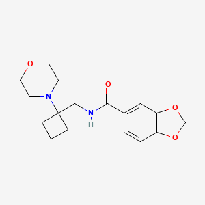 molecular formula C17H22N2O4 B2794687 N-{[1-(morpholin-4-yl)cyclobutyl]methyl}-2H-1,3-benzodioxole-5-carboxamide CAS No. 2380078-71-5
