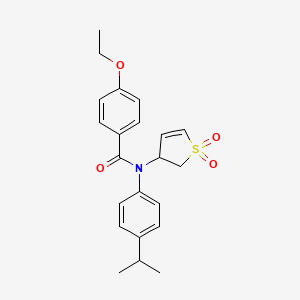 molecular formula C22H25NO4S B2794688 N-(1,1-DIOXIDO-2,3-DIHYDRO-3-THIOPHENYL)-4-ETHOXY-N-(4-ISOPROPYLPHENYL)BENZAMIDE CAS No. 863445-03-8