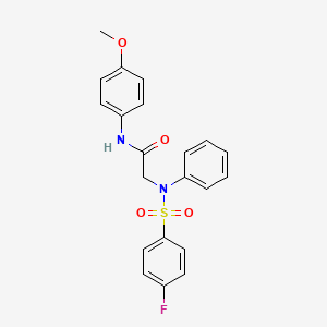 2-{[(4-fluorophenyl)sulfonyl]anilino}-N-(4-methoxyphenyl)acetamide