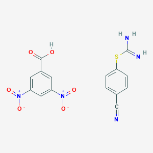 molecular formula C15H11N5O6S B2794701 3,5-Dinitrobenzoic acid; [(4-cyanophenyl)sulfanyl]methanimidamide CAS No. 2350179-15-4