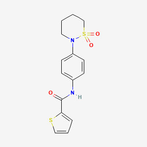 molecular formula C15H16N2O3S2 B2794702 N-(4-(1,1-dioxido-1,2-thiazinan-2-yl)phenyl)thiophene-2-carboxamide CAS No. 899976-07-9