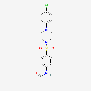 molecular formula C18H20ClN3O3S B2794709 N-(4-{[4-(4-chlorophenyl)piperazin-1-yl]sulfonyl}phenyl)acetamide CAS No. 445252-20-0